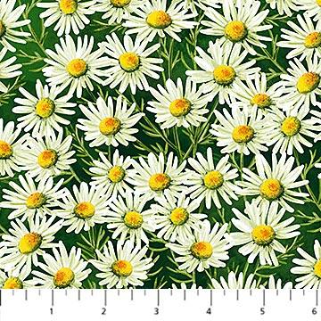 Northcott - Sunshine Harvest - Dark Green White