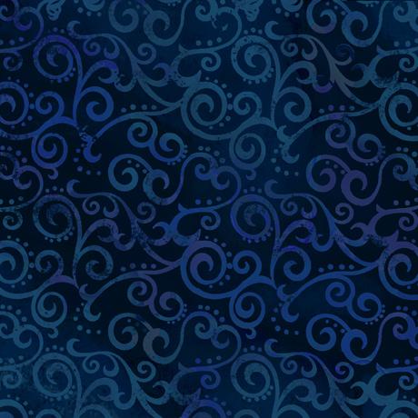 Quilting Treasures - Ombre Scroll Wide - Blue