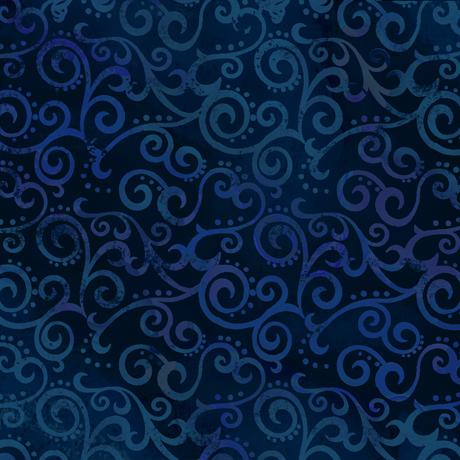 Quilting Treasures - Ombre Scroll Wide - Blue
