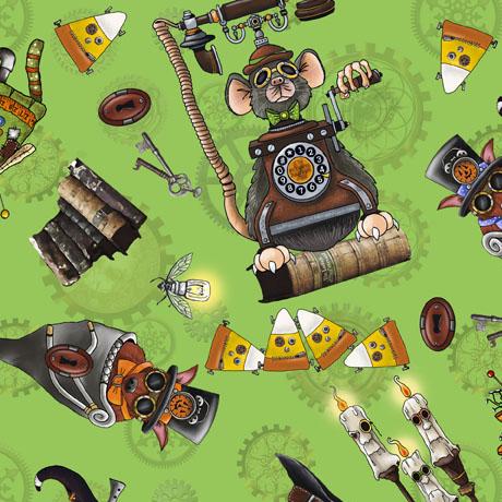 Quilting Treasures - Steampunk Hallow 2 - Halloween Fabric