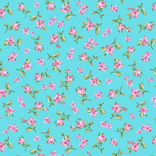 Rose Whispers - Rose Meadow - Elanor Burns - Aqua