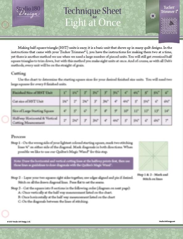 Technique Sheet - Eight at Once