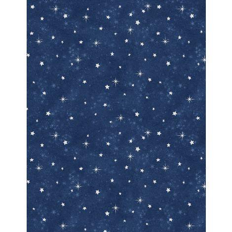 Wilmington Prints - Woodland Gifts - Navy With Stars